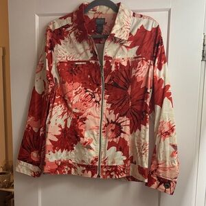 Additions by Chicos Red Floral Jacket
